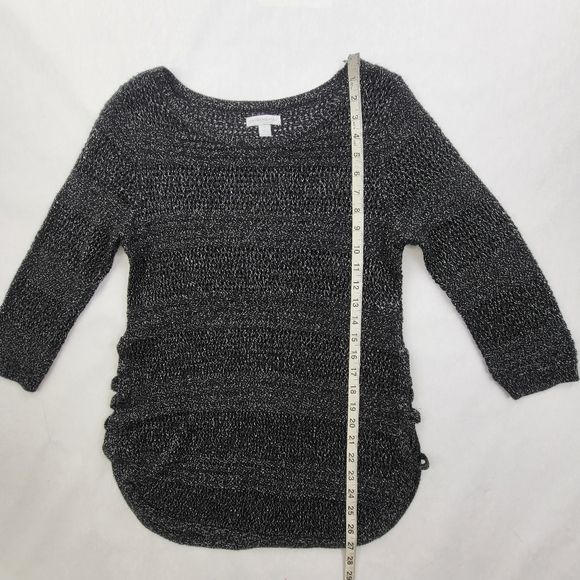 New york & Company Womens Black Silver Long Sleeve Pullover Sweater Size Small - Picture 5 of 9